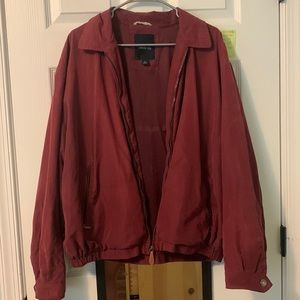 London Fog maroon mesh jacket
